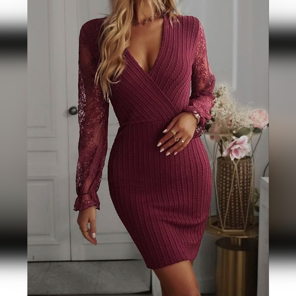 SHEIN Burgandy Dress (M)